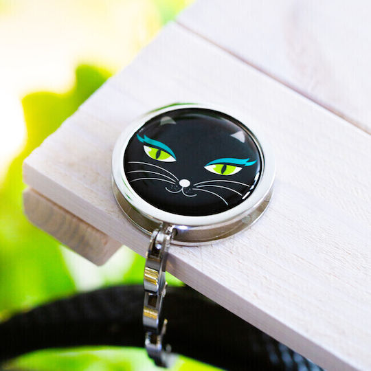 Handbag Hook Table Cat Pylones Handbag Hook Dîner En Ville Black Cat
