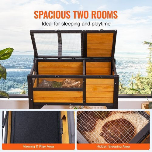 Vevor Wooden Tortoise House Indoor & Outdoor Space Lizards Snakes Mzwgxmzdgjjd4r4vjv0