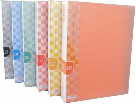 Sunfull Clipboard Flexible with 100 plastic sleeves Slides for Paper A4 Blue Display Book 1pcs