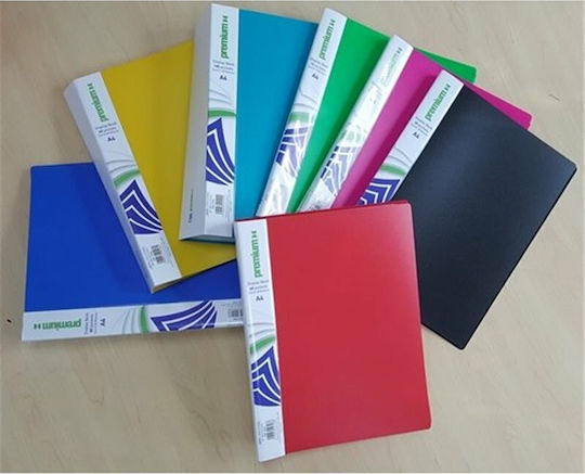 A&G Paper Clipboard Flexible with 20 plastic sleeves Slides for Paper A4 Yellow 1pcs