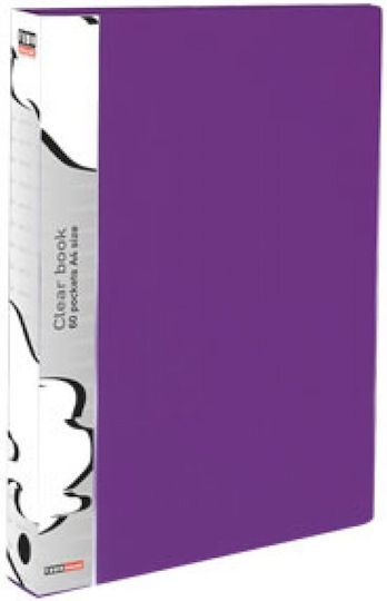 Typotrust Clipboard Flexible with 10 plastic sleeves Slides for Paper A4 Purple 1pcs