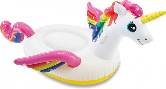 Intex Kid's Inflatable Ride On Sea Unicorn with Handles White 201x140cm