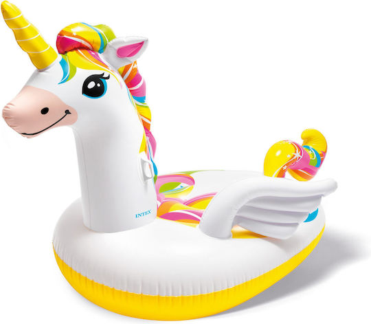 Intex Kid's Inflatable Ride On Sea Unicorn with Handles White 201x140cm