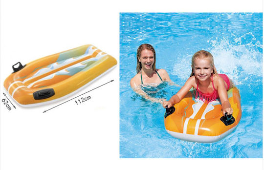 Intex Joy Rider Kid's Inflatable Pool Mattress with Handles Orange 112x62cm