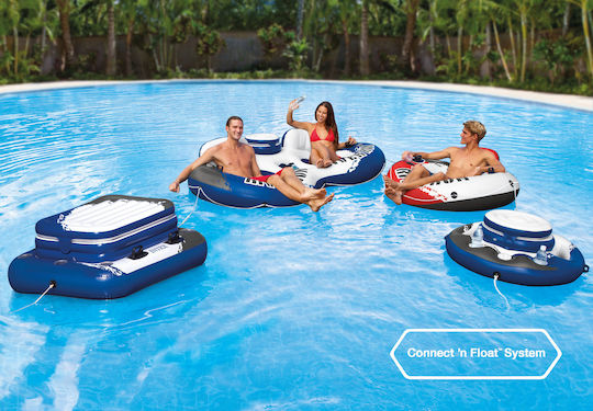 Intex River Run Fire Inflatable Sea Float with Handles Red 135x135cm