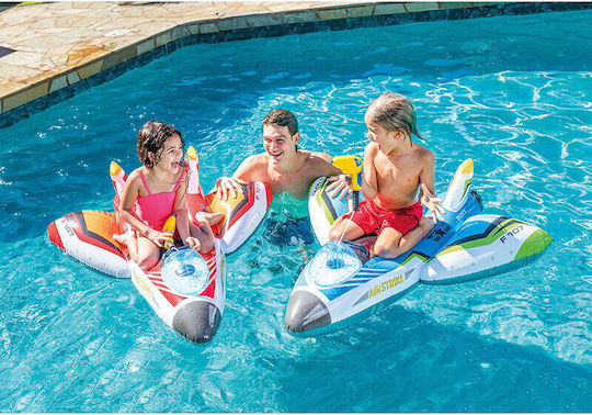 Intex Water Gun Plane Kid's Inflatable Ride On with Handles Red 117x117cm