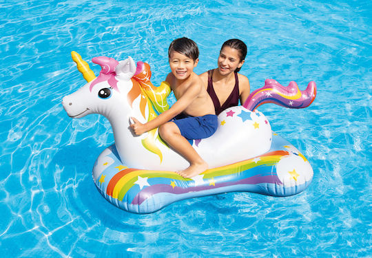 Intex Παιδικό Φουσκωτό Στρώμα Θαλάσσης Unicorn με Χειρολαβές 163x86cm