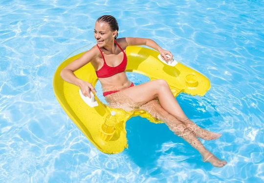 Intex Sit n Float Φουσκωτή Σαμπρέλα Θαλάσσης με Χειρολαβές Κίτρινη 152x99cm