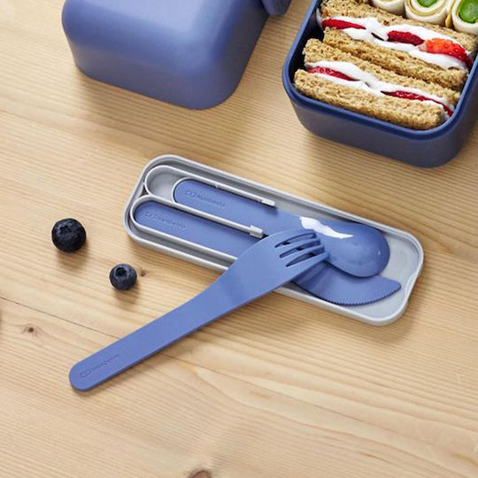 Monbento MB Pocket Cutlery for Camping Travel Cutlery Set 3pcs Blue Infinity 3pcs