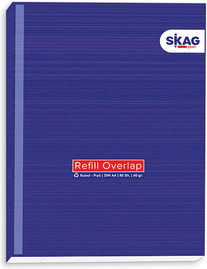 Skag Refill Overlap 80 Refill Pads A4 Ruled Blue