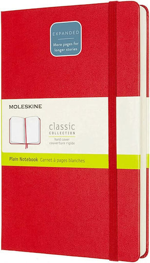 Moleskine Μπλοκ Σημειώσεων Bullet 400 Φύλλων με Λευκές Σελίδες με Σκληρό Εξώφυλλο Κόκκινο