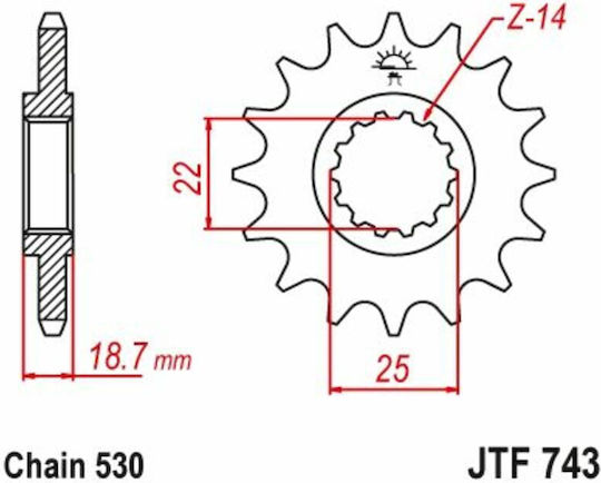 JT Sprockets Γρανάζι Μπροστά για Ducati Multistrada