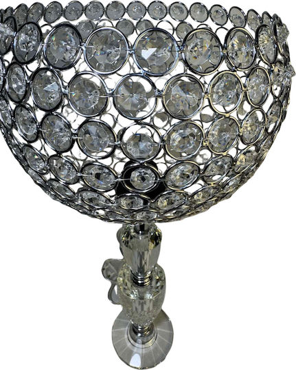 Epiplo-Fos Crystal Table Lamp for Socket E27 with Silver Shade and Base