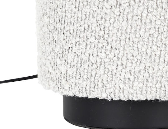 The Home Deco Factory Metal Table Lamp with White Shade and Black Base