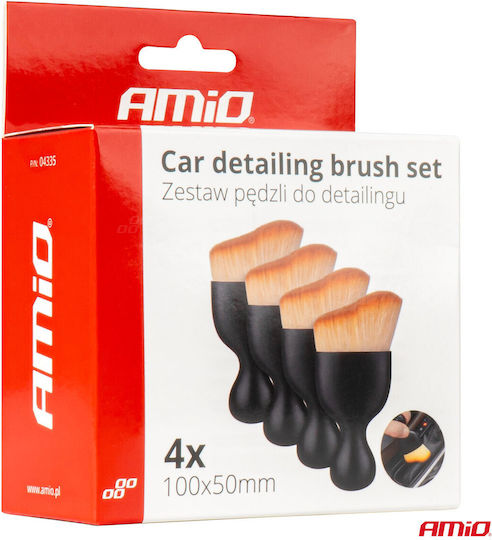AMiO Cleaning Brushes for Interior Plastics - Dashboard Car 4pcs