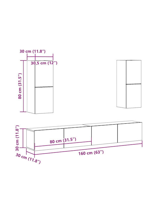 Wohnzimmer TV-Einheit Technical Oak L100xB