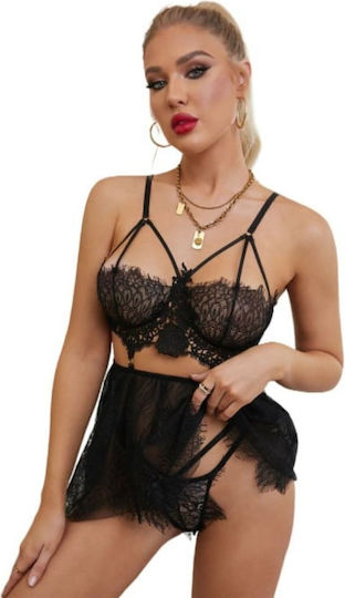 Zoli Σετ Sexy Babydoll Μαύρο