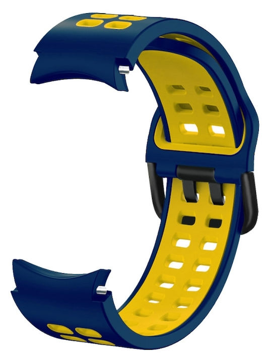 Samsung Galaxy Watch 4 Classic 42mm 20mm Breathable Two-Color Silicone Watch Strap Gray+Yellow