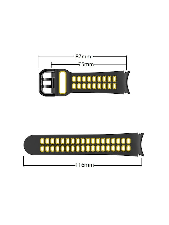 Samsung Galaxy Watch 4 Classic 42mm 20mm Breathable Two-Color Silicone Watch Strap Gray+Yellow