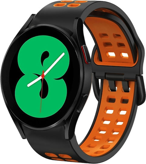 Samsung Galaxy Watch 4 Classic 42mm 20mm Atmungsaktives Zwei-Farben-Silikonarmband Grau+Gelb