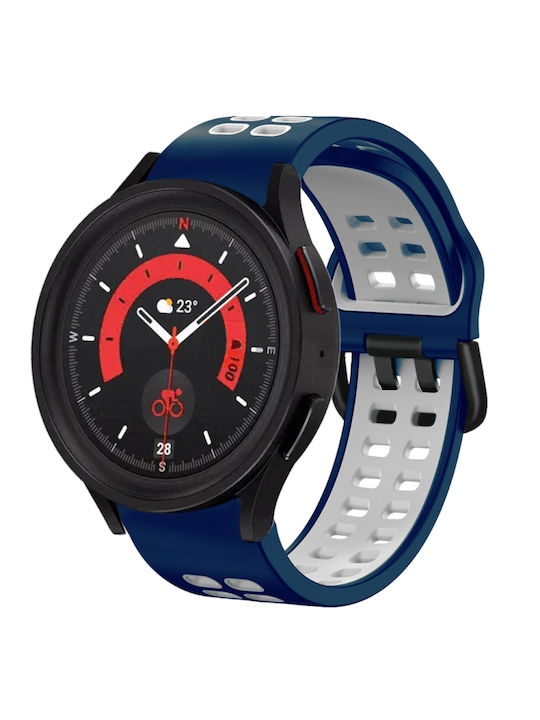 Samsung Galaxy Watch 4 44mm 20mm Breathable Silicone Watch Band Two-Tone Gray+Yellow
