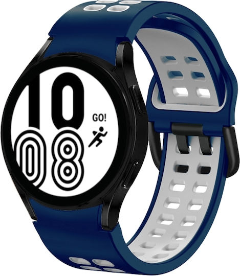 Samsung Galaxy Watch 4 Classic 42mm 20mm Atmungsaktives Zwei-Farben-Silikonarmband Grau+Gelb