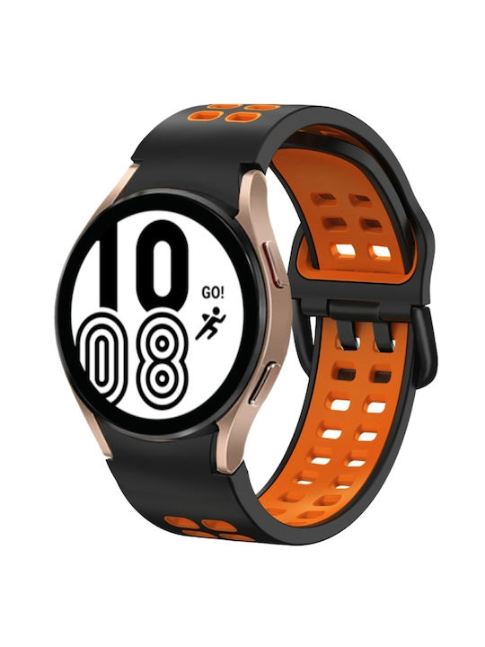 Samsung Galaxy Watch 4 44mm 20mm Breathable Silicone Watch Band Two-Tone Gray+Yellow