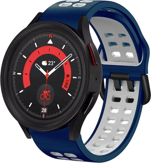 Samsung Galaxy Watch 4 Classic 42mm 20mm Atmungsaktives Zwei-Farben-Silikonarmband Grau+Gelb