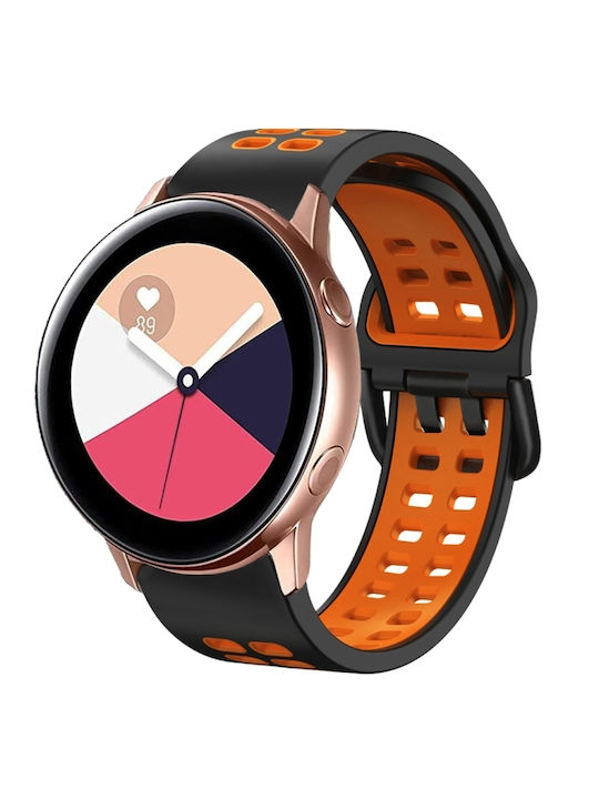 Samsung Galaxy Watch 4 Classic 42mm 20mm Breathable Two-Color Silicone Watch Strap Gray+Yellow