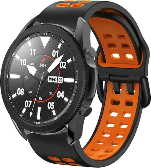 Samsung Galaxy Watch 4 Classic 42mm 20mm Atmungsaktives Zwei-Farben-Silikonarmband Grau+Gelb