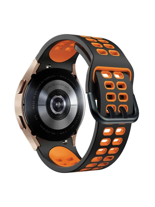 Samsung Galaxy Watch 4 Classic 42mm 20mm Breathable Two-Color Silicone Watch Strap Gray+Yellow