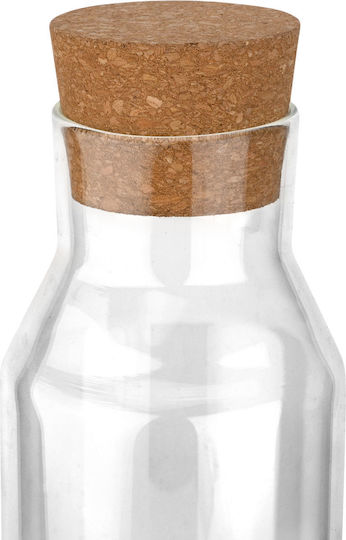 Estia Water Bottle Glass with Cork Transparent 1200ml