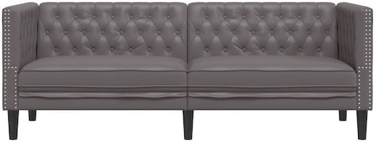 Canapea Cu Trei Locuri Din Piele Ecologică Gri 194x74.5x70.5cm