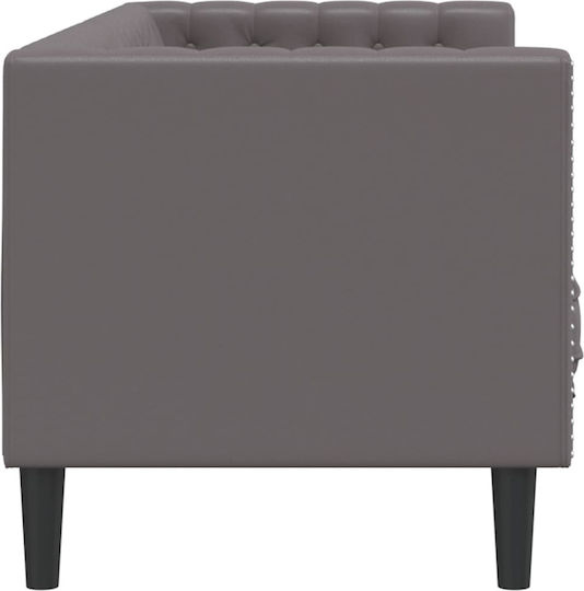 Canapea Cu Trei Locuri Din Piele Ecologică Gri 194x74.5x70.5cm