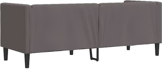 Canapea Cu Trei Locuri Din Piele Ecologică Gri 194x74.5x70.5cm