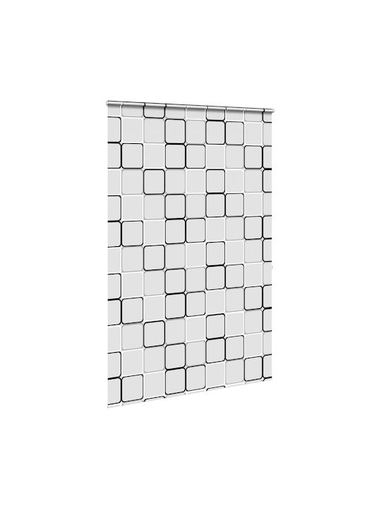 Vidaxl Perdea de Duș cu Casetă Rulou 160x240 cm Lățime Material 156 cm Multicolor