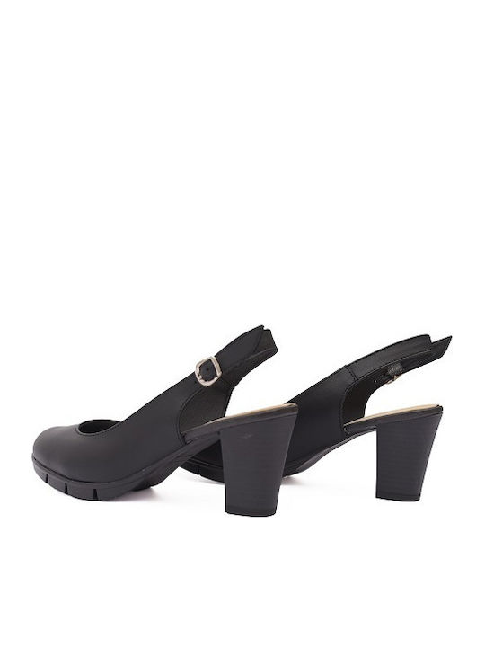 Anatomic Black Medium Heels with Strap