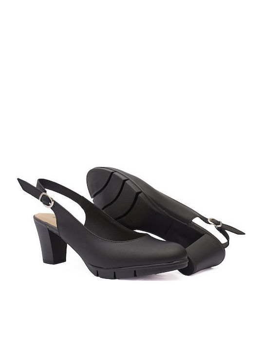 Anatomic Black Medium Heels with Strap