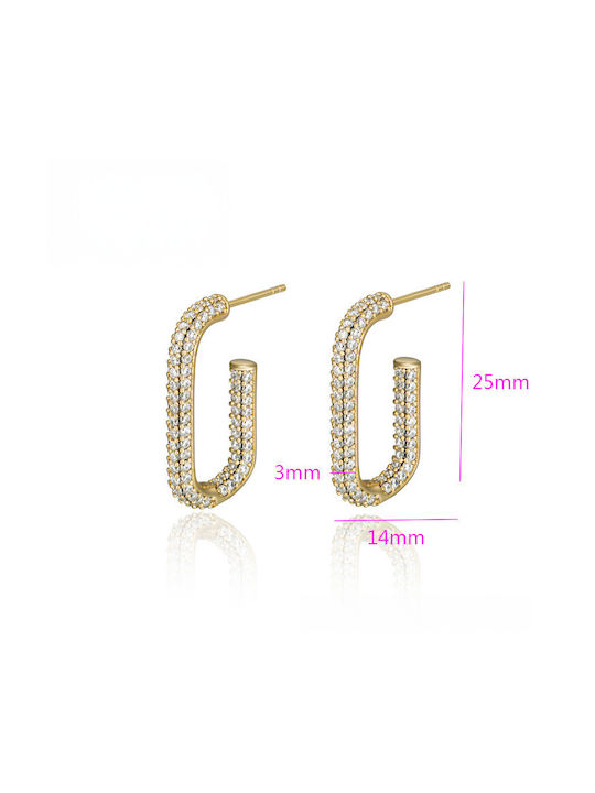 Chrysothemiss Earrings Gold Plated with Stones