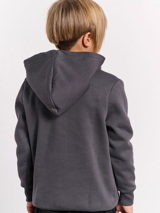 BodyTalk Fleece Kids Sweatshirt with Hood and Pockets Coal