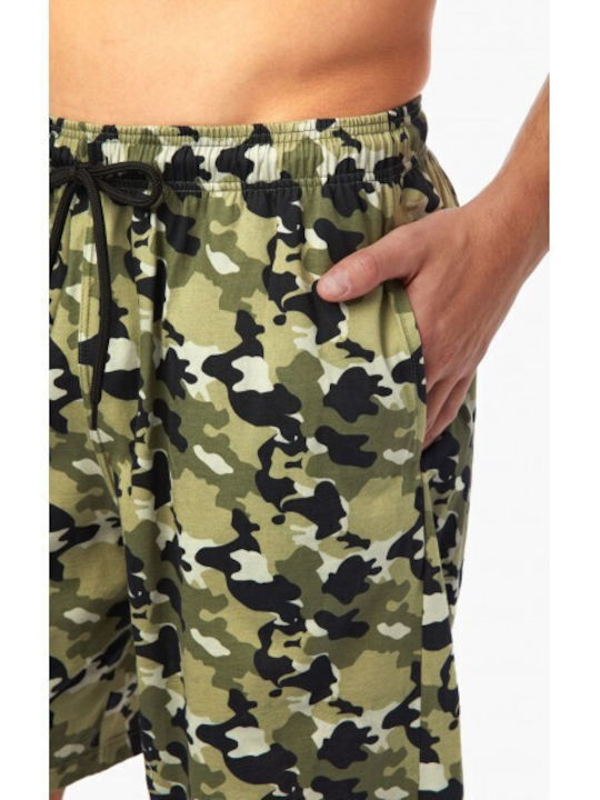 Minerva Men's Summer Cotton Pajama Bermuda Khaki Camo