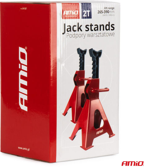 AMiO Set Car Support Stands for Vehicles with Maximum Lifting Capacity Up to 2 Tons