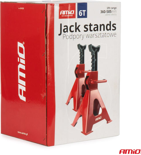 AMiO Set Car Support Stands for Vehicles with Maximum Pressure Up to 6 Tons