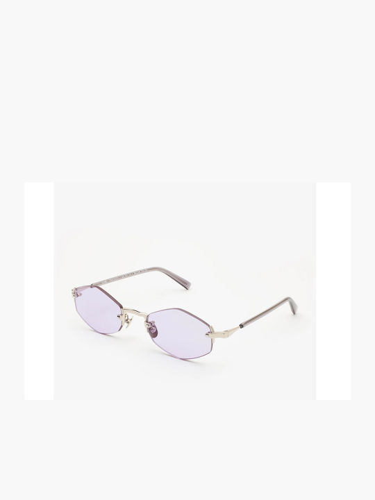 Gast Sunglasses with Silver Metal Frame and Purple Mirror Lens LU03