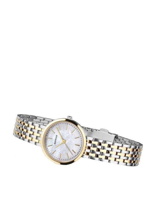 Bering Time Classic Crystals Γυναικείο Ρολόι 26mm Μπαταρίας με Ασημί Μεταλλικό Μπρασελέ