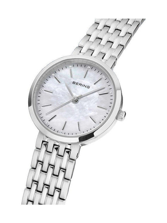Bering Time Classic Crystals Womens Watch 26mm Battery with Silver Stainless Steel Bracelet