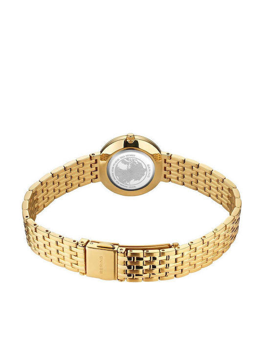 Bering Time Classic Crystals Damenuhr 26mm Batterie mit Gold Rostfreiem Stahlarmband