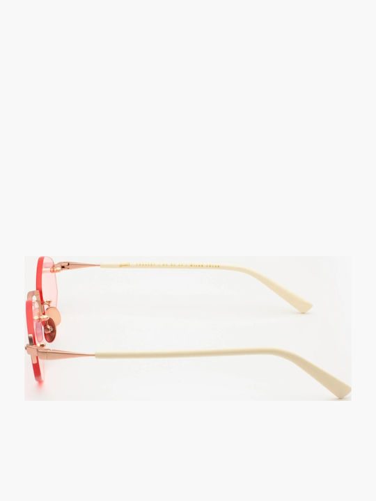Gast Women's Sunglasses with Rose Gold Metal Frame and Pink Lens LU01
