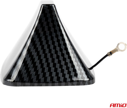 AMiO Car Antenna Roof Shark for Radio in Black Carbon Color