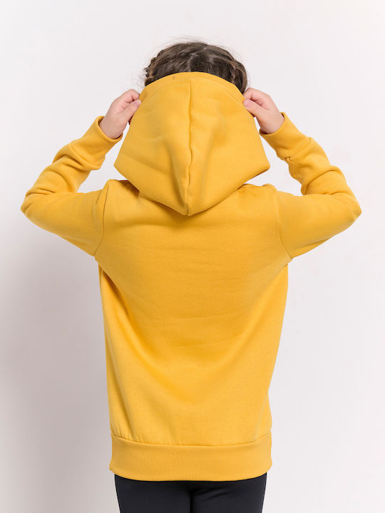 BodyTalk Fleece Kids Sweatshirt with Hood and Pockets Sunflower